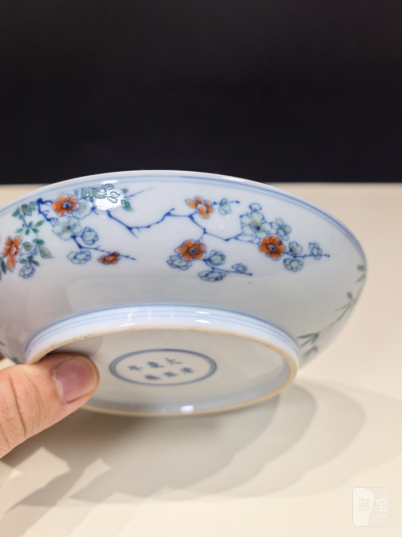 清康熙 斗彩花鸟纹盘 - 图8
